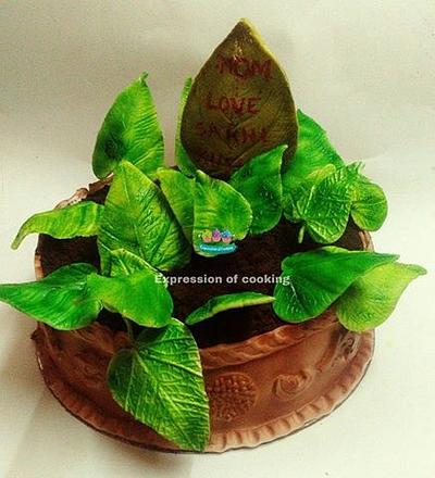 Fresh Green Money Plant - Cake by expressionofcooking