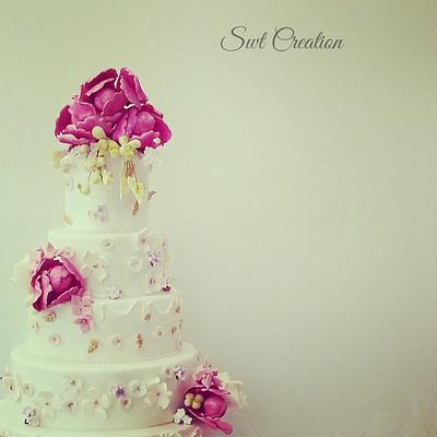 vintage style wedding cake. - Cake by Swt Creation