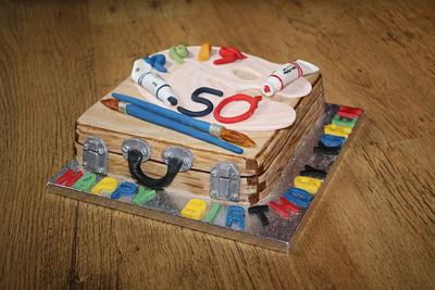 Artist Box and Paint Palette - Cake by Carol Vaughan