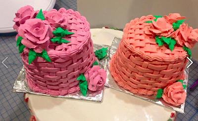 Rose & Basket Weave Cakes - Mini Cakes - Cake by Joliez