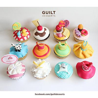 Candy Colored Bridal Shower Cupcakes - Cake by Guilt Desserts