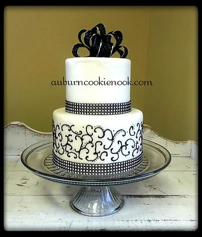 Black and White Wedding Cake - Cake by Cookie Nook