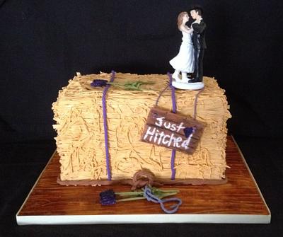 Hay bale wedding cake - Cake by Lesley