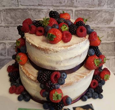 Semi Naked Fruit Cake - Cake by SwissMiss Cakes & Bakes