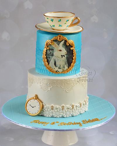Alice and the White Rabbit Cake !!  - Cake by Hima bindu