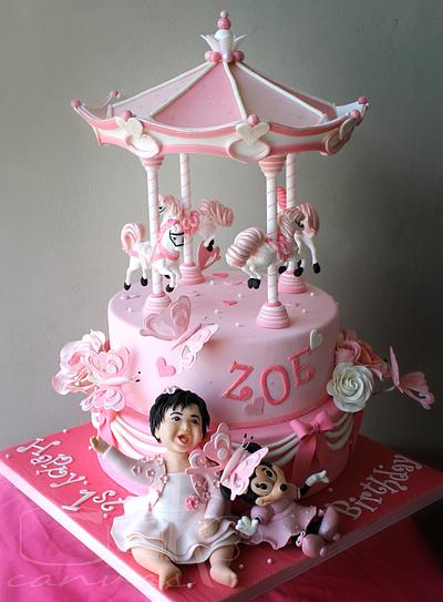 Zoe's Pink Carousel - Cake by Anna Mathew Vadayatt