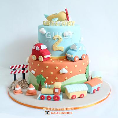Transportation Themed Cake - Cake by Guilt Desserts