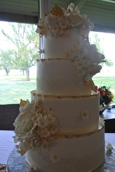 Golden Wedding Anniversary - Cake by Carla Jo