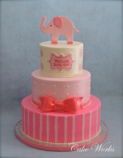Pink Elephant Baby Shower - Cake by Alisa Seidling
