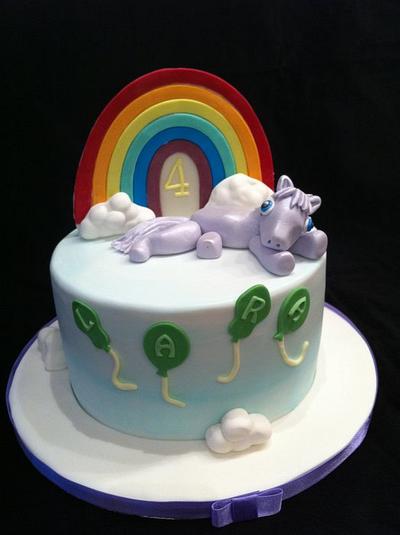 pony and rainbow in the clouds - Cake by sasha