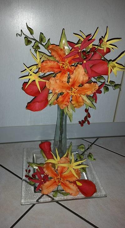 Exotic Flower Arrangements - Cake by Weys Cakes