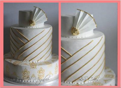 golden fan - Cake by Sarah H Mograbee