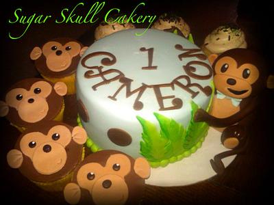 Monkey Themed Smash Cake - Cake by Shey Jimenez