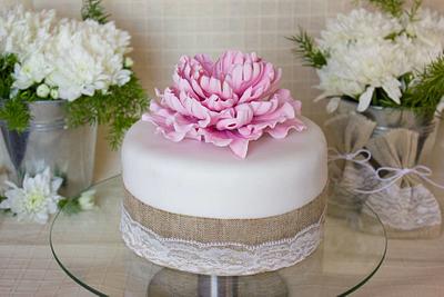 Cake with pink peony - Cake by Nina Kalinova
