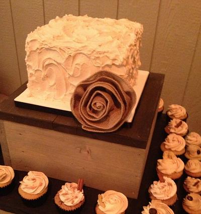 Rustic Wedding Cake and Cupcakes - Cake by Maria @ RooneyGirl BakeShop