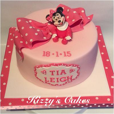 Baby Minnie Christening Cake - Cake by K Cakes