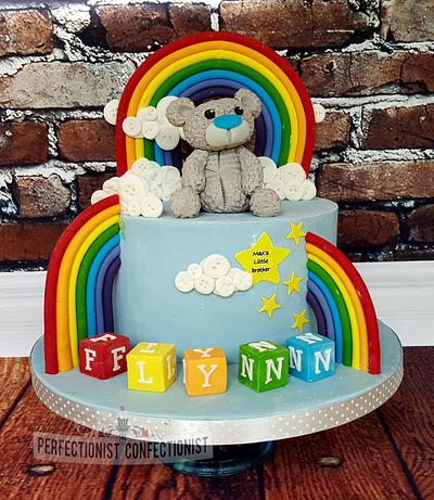 Flynn - Rainbows, bears and blocks. Naming Day Cake - Cake by Niamh Geraghty, Perfectionist Confectionist