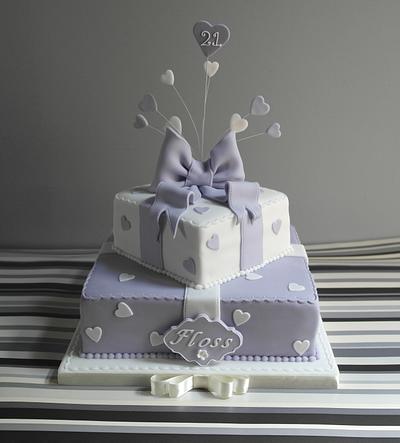 21st Birthday Parcel Cake - Cake by BluebirdsBakehouse