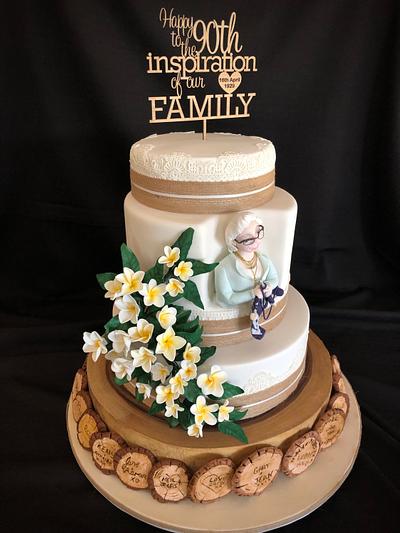 Nan's 90th 'Family etched' Birthday Cake - Cake by Julie Anne White