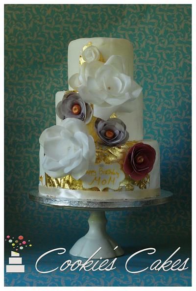 Gold Aneversary cake  - Cake by Boutique Cookies Cakes