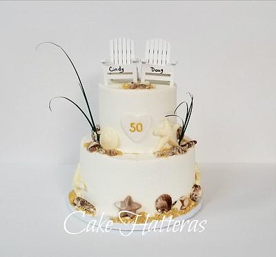 50 Wedding Anniversary  - Cake by Donna Tokazowski- Cake Hatteras, Martinsburg WV