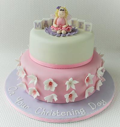 Flower Fairy Christening Cake - Cake by Candy's Cupcakes