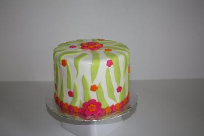 Neon Zebra cake - Cake by Occasional Cakes