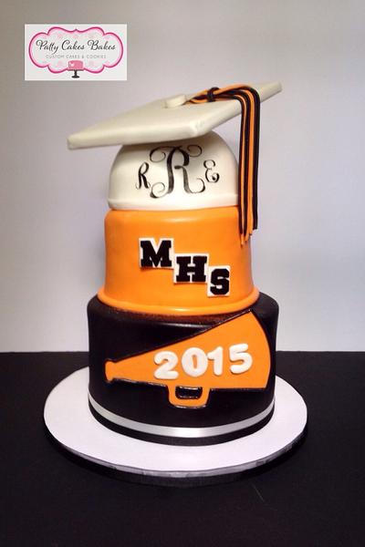 Monogramed High School Graduation Cake - Cake by Patty Cakes Bakes