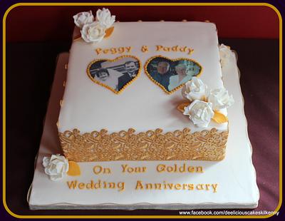 50th Wedding Anniversary - Cake by Deelicious Cakes