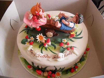 Birthday Cake for Twins - Cake by Albena