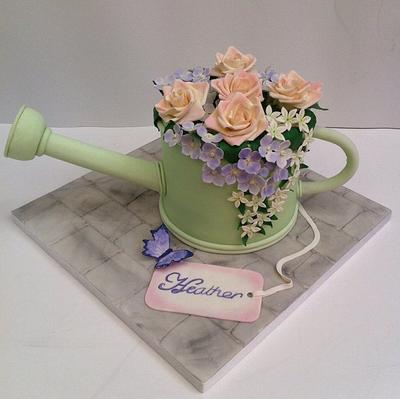 Floral watering can cake - Cake by Lolobo72