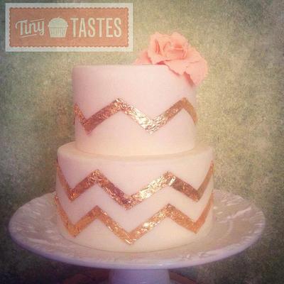 Gold Leaf Chevron - Cake by The Sweet Duchess 
