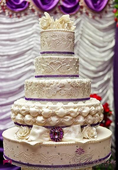 Amethyst White Bling Bling wedding Cake - Cake by Mary Yogeswaran