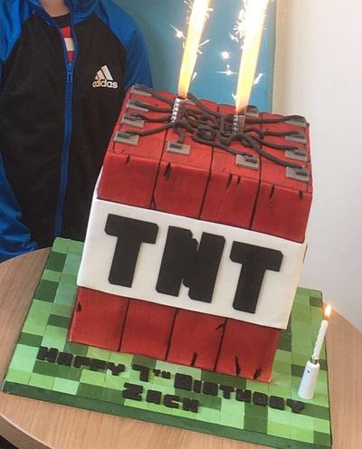 Minecraft TNT cake - Cake by Dinkyscakes