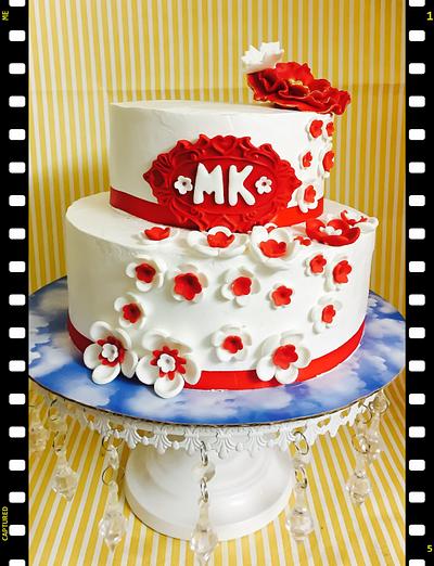 Engagement cake  - Cake by thefrostgoddess