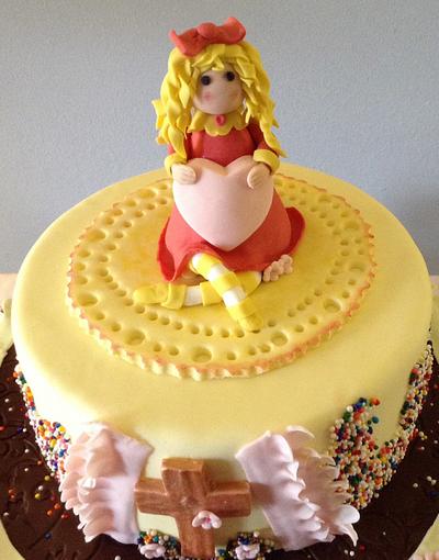 Little Girl Cake Topper for Christening Cake - Cake by June ("Clarky's Cakes")
