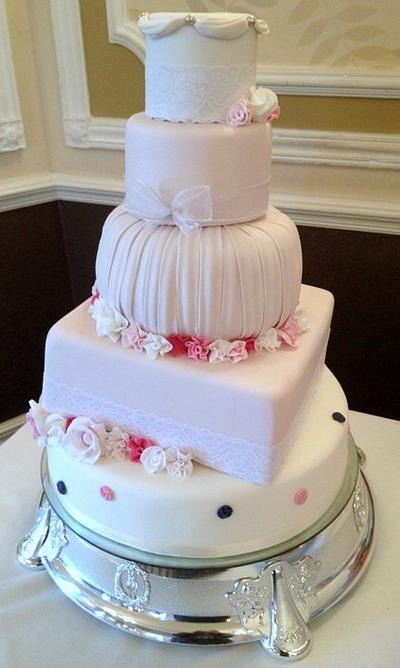 Vintage Topsy Turvy Wedding Cake - Cake by Chocomoo