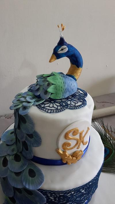 peacock wedding cake - Cake by kamitha