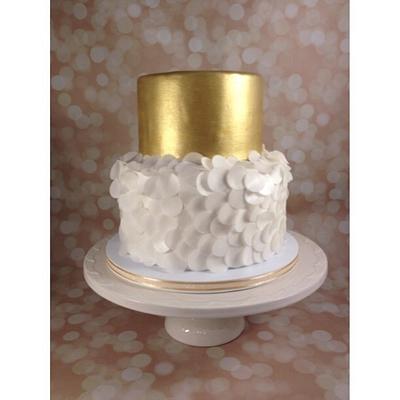 Gold and White Confetti Cake - Cake by sweetonyou