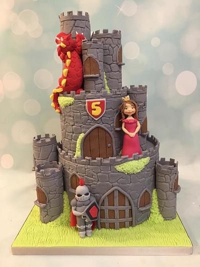 Castle, Knight, Dragon & Princess - Cake by Shereen