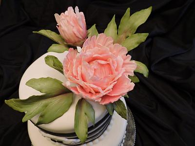 Peony 50th Birthday Cake - Cake by Theresa