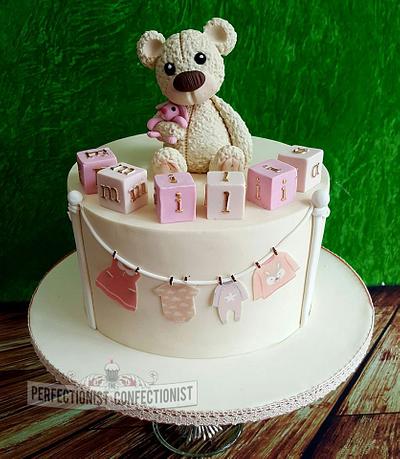 Emilia - Teddy Bear Christening Cake - Cake by Niamh Geraghty, Perfectionist Confectionist
