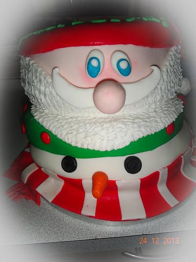 Santa and Snowman cake - Cake by My_sweet_passion