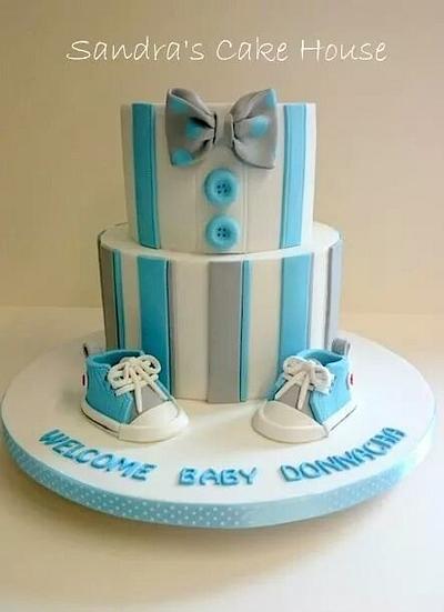 Braces, booties and bowtie. - Cake by Sandra's Cake House 