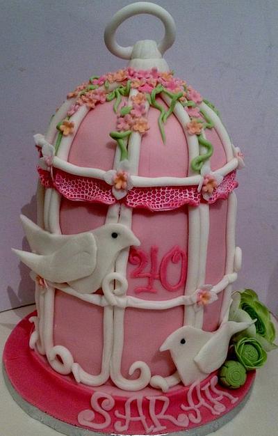 40th Birdcage  - Cake by Janet Harbon