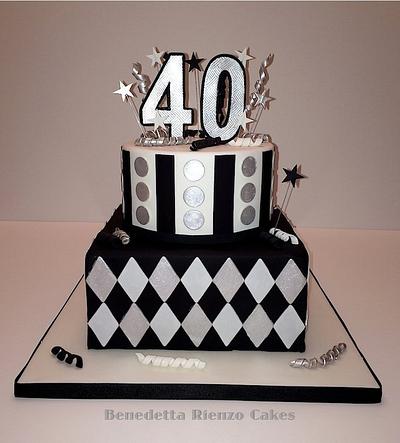 Black, White and Silver 40th Birthday Cake - Cake by Benni Rienzo Radic