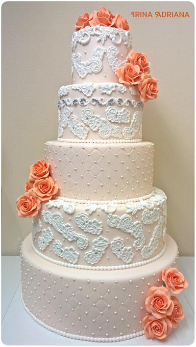 Lace and Pearls - Cake by Irina-Adriana