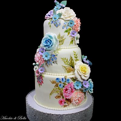 Hand Painted Floral Cake - Cake by Mucchio di Bella