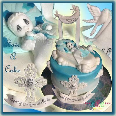 Baby on Clouds-themed Christening Cake - Cake by genzLoveACake