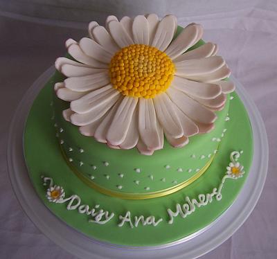 Large Daisy Christening Cake - Cake by Elizabeth Miles Cake Design